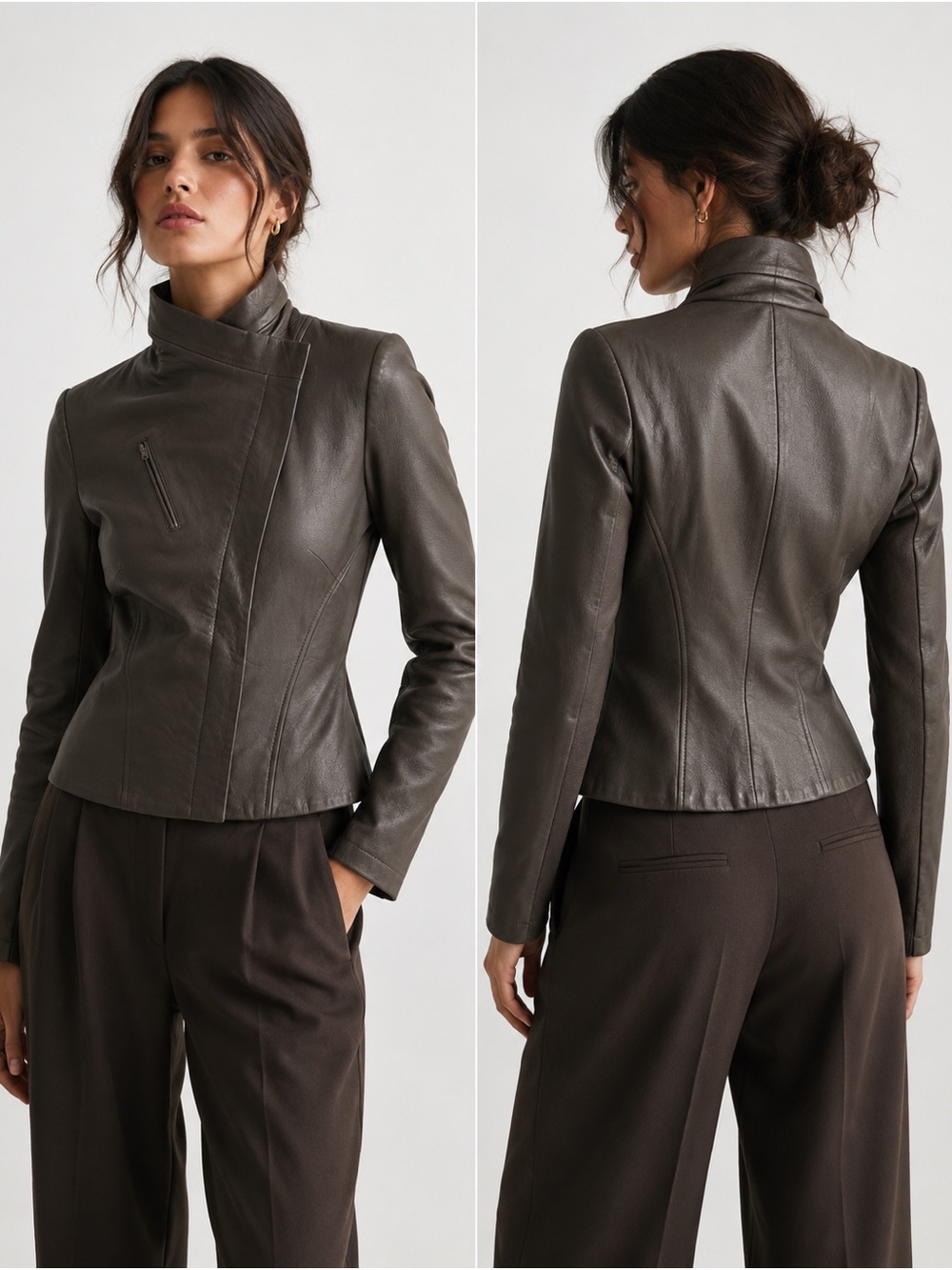 Aritzia A Moveable Feast Brown Lamb Leather Jacket (Size S)